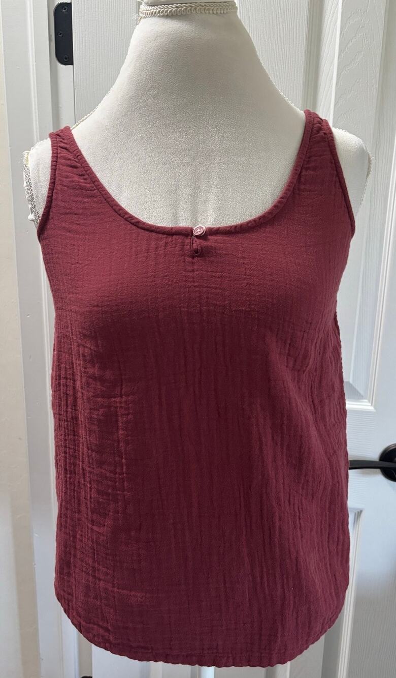 Soma XS Marron Red Cotton Gauze Tank Top